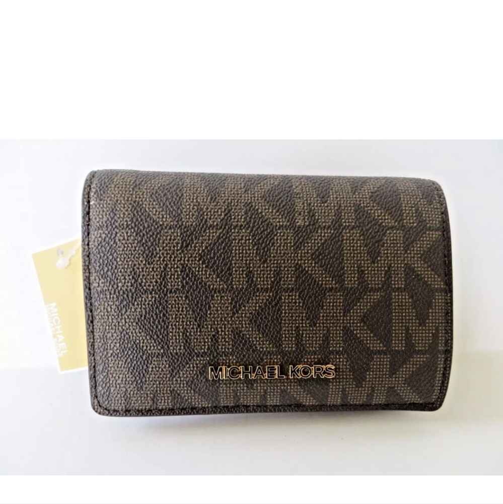 Michael kors jet set brown logo wallet